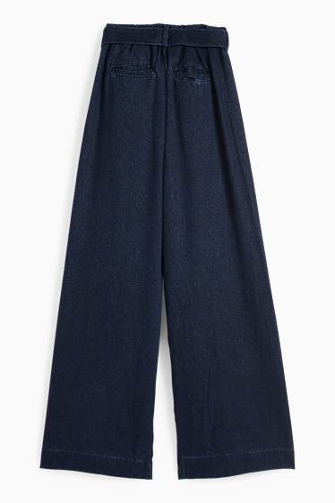 Damen - Wide Leg Jeans - High Waist - dunkelblau