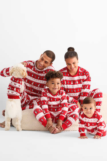 Mujer - Mono navideño con capucha - rojo