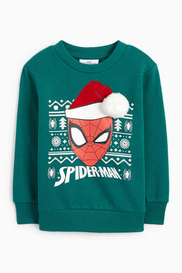 Kinder Jungen - Spider-Man - Weihnachts-Sweatshirt - dunkelgrün