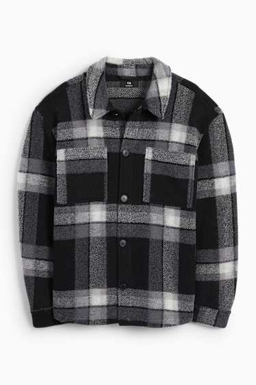 Hommes - Veste-chemise - à carreaux - noir