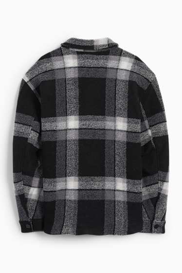 Hommes - Veste-chemise - à carreaux - noir