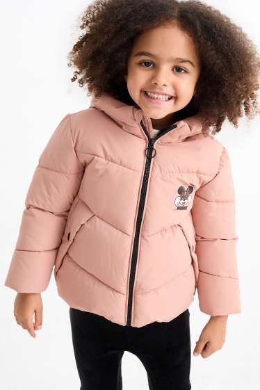 Bambine - Minnie - giacca trapuntata con cappuccio - rosa scuro