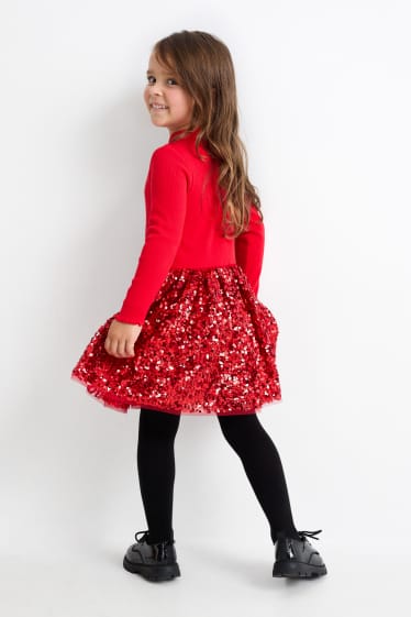 Bambine - Minnie - set - vestito e borsa - 2 pezzi - rosso scuro