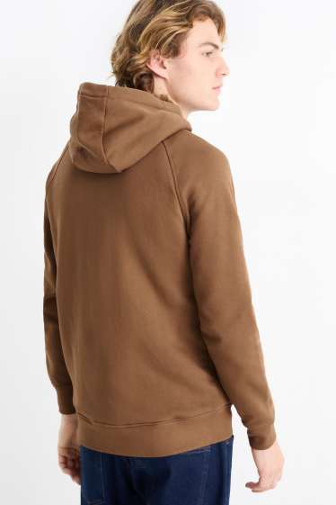 Herren - Sweatjacke mit Kapuze - dunkelbraun
