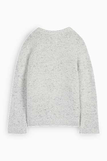 Baby Boys - Father Christmas and Rudolph - Christmas jumper - light gray