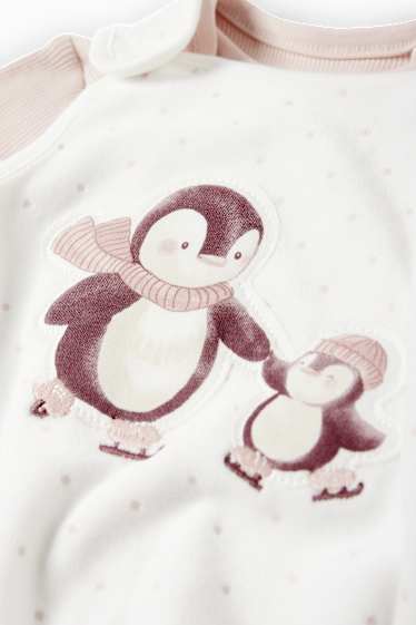 Nadó nena - Pingüí - conjunt de pijama d’una peça - 2 peces - rosa