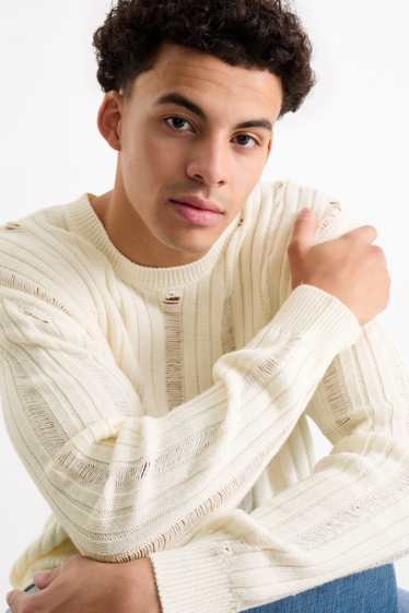 Mężczyźni - Sweter - beżowy