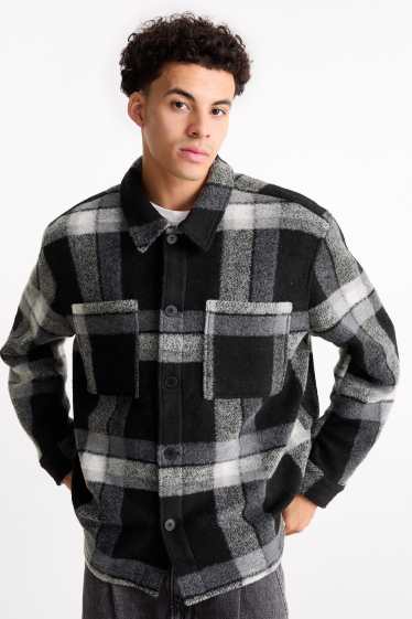 Hommes - Veste-chemise - à carreaux - noir