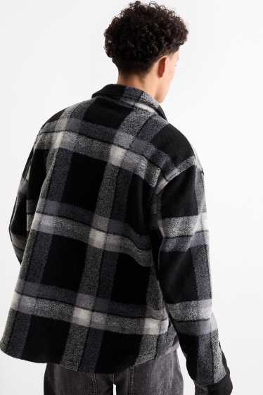 Hommes - Veste-chemise - à carreaux - noir