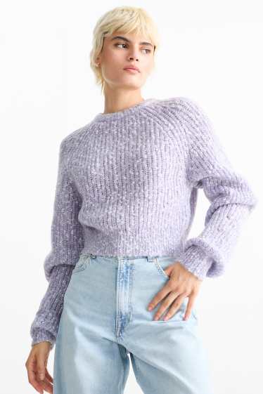 Dona - Jersei crop - acanalat - violeta clar