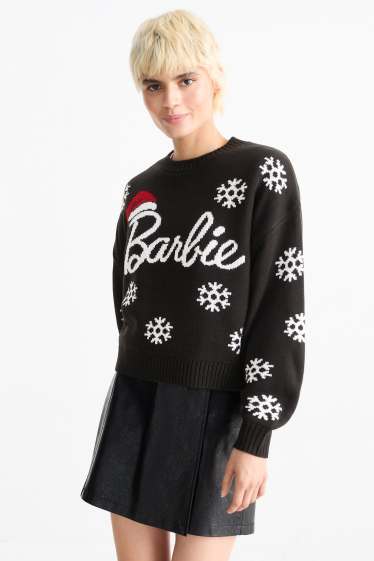 Damen - Weihnachtspullover - Barbie - schwarz