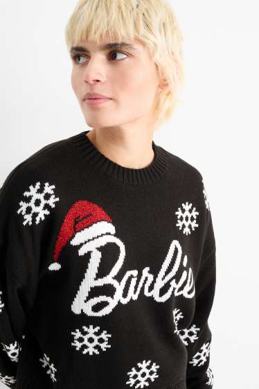 Damen - Weihnachtspullover - Barbie - schwarz