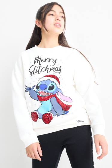 Children Girls - Lilo & Stitch - Christmas sweatshirt - cremewhite