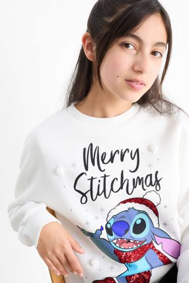 Children Girls - Lilo & Stitch - Christmas sweatshirt - cremewhite