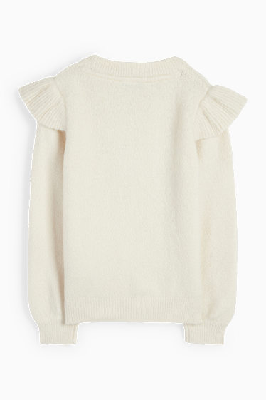 Bambine - Fiocco - maglione - effetto brillante - beige