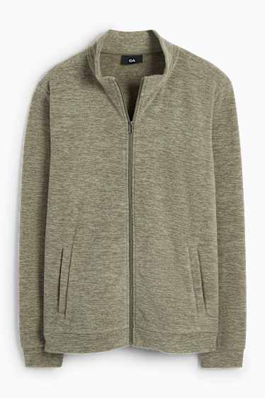 Herren - Fleecejacke - braun / grün