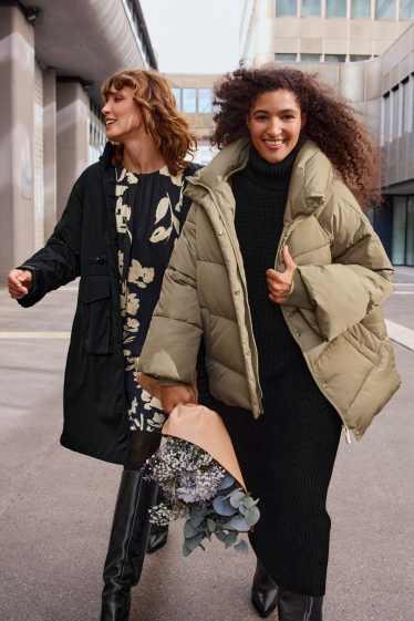 Women - Quilted jacket - beige