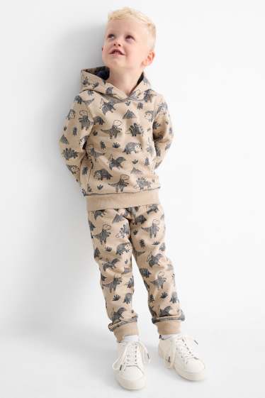 Nen - Dinosaure - conjunt - dessuadora amb caputxa i pantalons de xandall - 2 peces - beix