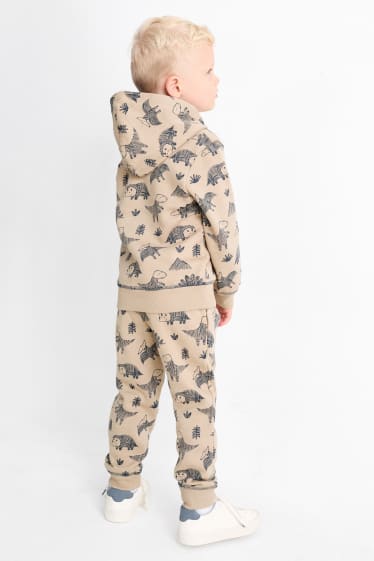 Nen - Dinosaure - conjunt - dessuadora amb caputxa i pantalons de xandall - 2 peces - beix