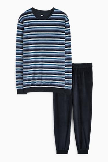 Herren - Frottee-Pyjama - dunkelblau
