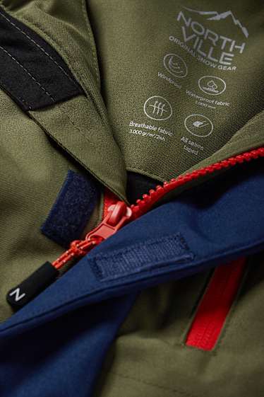 Kinder Jungen - Skianzug mit Kapuze - wasserdicht - dunkelblau