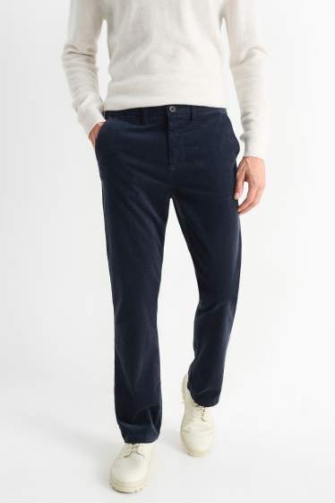 Home - Pantalons de pana - regular fit - blau fosc