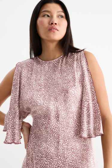Damen - Viskose-Kleid - gemustert - rosa