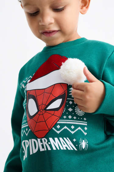 Kinder Jungen - Spider-Man - Weihnachts-Sweatshirt - dunkelgrün
