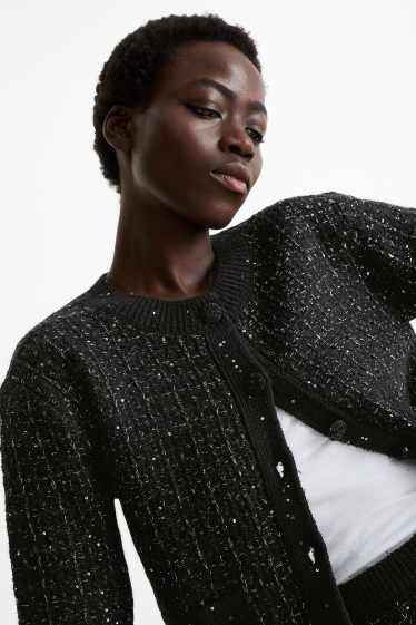 Damen - Strickjacke - schwarz