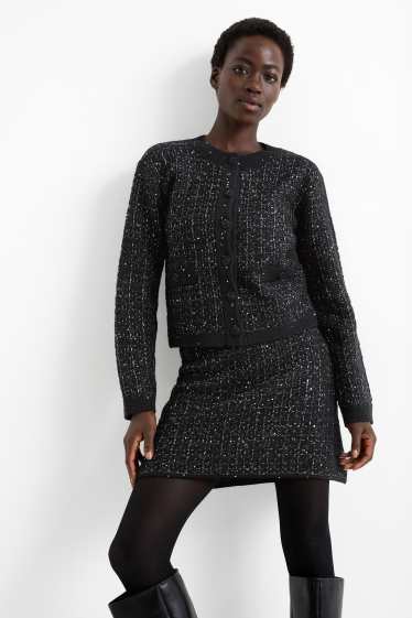 Damen - Strickjacke - schwarz