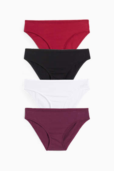 Femmes - Lot de 4 - culottes - rose foncé