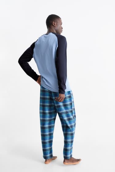 Hommes - Pyjama doté d'un pantalon de flanelle - bleu clair