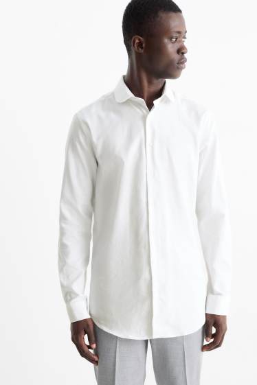 Herren - Businesshemd - Slim Fit - Clubkragen - bügelfrei - weiß