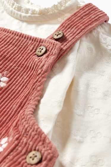 Bébés filles - Petites fleurs - ensemble bébé - 2 pièces - rose foncé