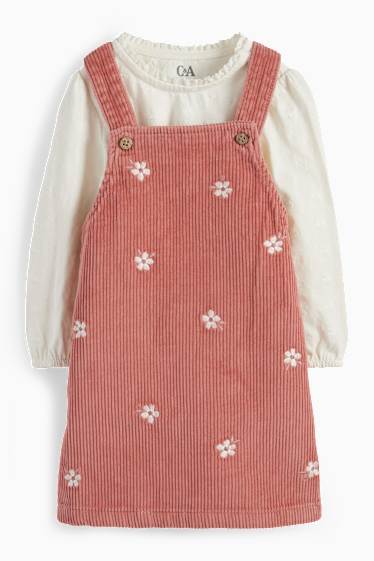 Bébés filles - Petites fleurs - ensemble bébé - 2 pièces - rose foncé