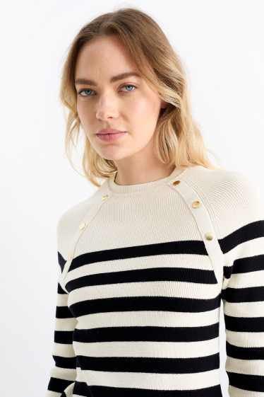 Dona - Jersei - canalé - de ratlles - beix clar