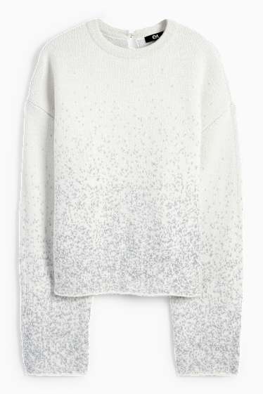 Mujer - Jersey - brillos - blanco roto