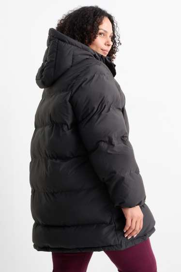 Donna - Giacca trapuntata con cappuccio - idrorepellente - nero