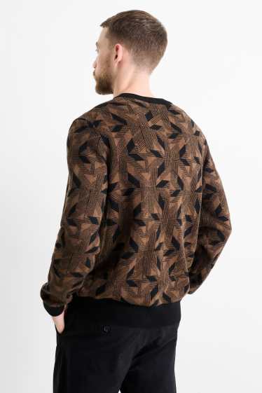 Heren - Trui - met patroon - bruin