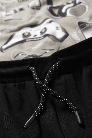 Bambini - Set - felpa con cappuccio e pantaloni sportivi - 2 pezzi - gaming - grigio