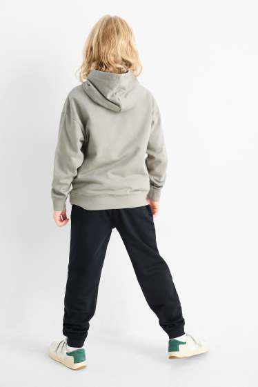 Bambini - Set - felpa con cappuccio e pantaloni sportivi - 2 pezzi - gaming - grigio