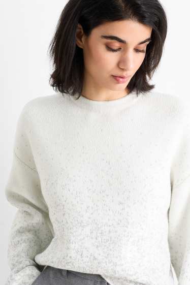 Mujer - Jersey - brillos - blanco roto