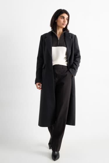 Femmes - Pantalon de bureau - mid waist - slim fit - noir