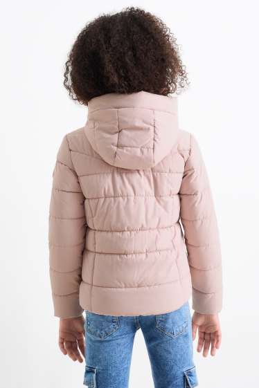 Enfants filles - Doudoune à capuche - déperlante - rose