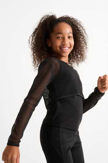 Bambine - Set - maglia e top tecnici - 2 pezzi - nero