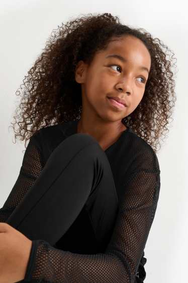Bambine - Set - maglia e top tecnici - 2 pezzi - nero