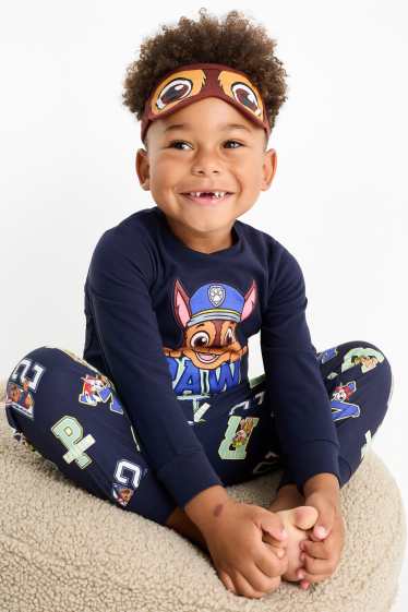 Kinderen: jongens - PAW Patrol - set - pyjama en slaapmasker - 3-delig - donkerblauw