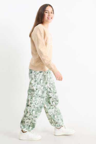 Copii - Fete - Ballon jeans - cu model - verde