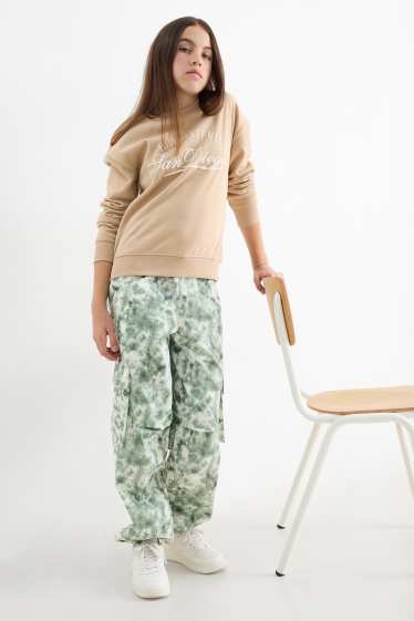 Copii - Fete - Ballon jeans - cu model - verde