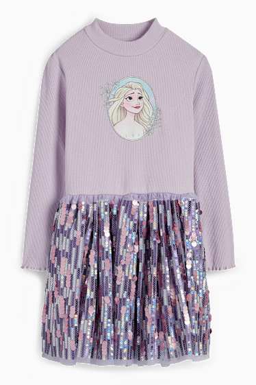 Kinder Mädchen - Die Eiskönigin - Kleid - Glanz-Effekt - hellviolett